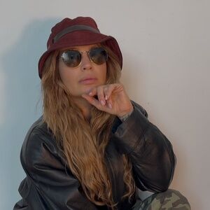 Coach Burgundy Suede Unisex Bucket Hat w/ Leather Trim S/M – Y2K Archive